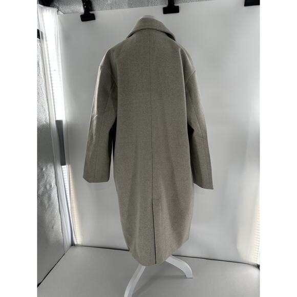 CoffeeShop Trench Coat Single Breasted Sz XL Walker Grey Minimalist Normcore - Picture 3 of 14